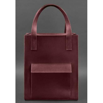 Женская кожаная сумка Blanknote &quot;Бэтси&quot; с карманом бордовая BN-BAG-10-1-vin-kr – Фото 1