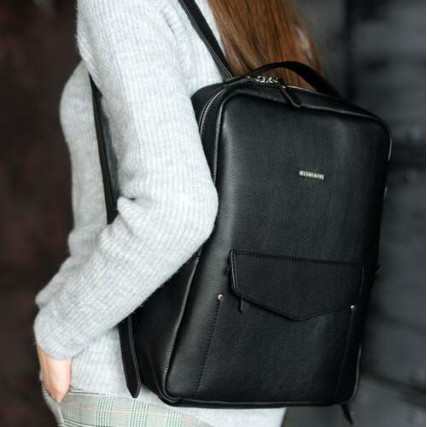 Кожаный рюкзак BlankNote COOPER черный BN-BAG-19-noir – Фото 1