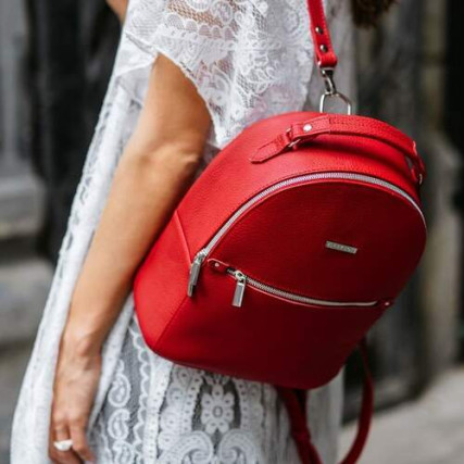 Кожаный рюкзак BlankNote Kylie красный BN-BAG-22-rubin – Фото 5