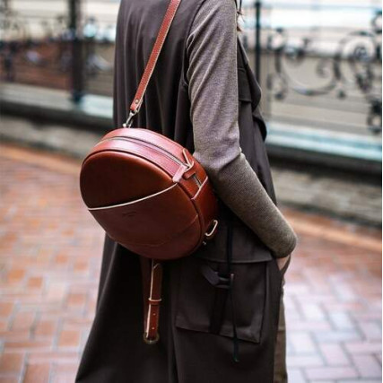 Круглая сумка-рюкзак BlankNote MAXI Коньяк BN-BAG-30-k – Фото 1