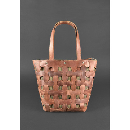 Женская кожаная сумка Blanknote Пазл L светло-коричневая BN-BAG-33-k-kr – Фото 2