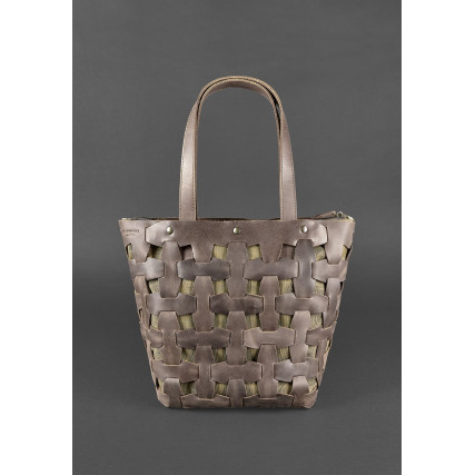 Женская кожаная сумка Blanknote Пазл L коричневая BN-BAG-33-o – Фото 2
