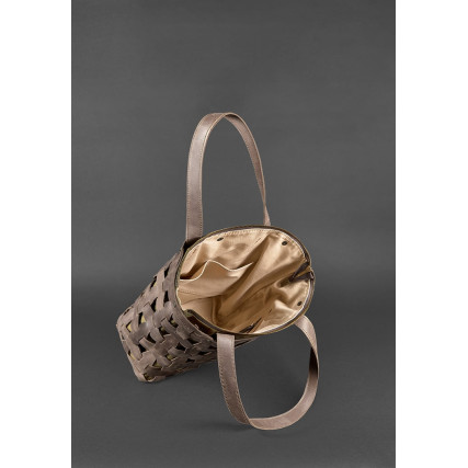 Женская кожаная сумка Blanknote Пазл L коричневая BN-BAG-33-o – Фото 4
