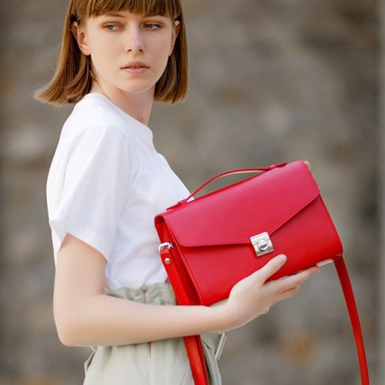 Женская кожаная сумка-кроссбоди Lola красная BN-BAG-35-red