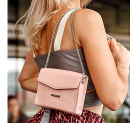 Женская кожаная сумка BlankNote Mini розовая BN-BAG-38-2-pink
