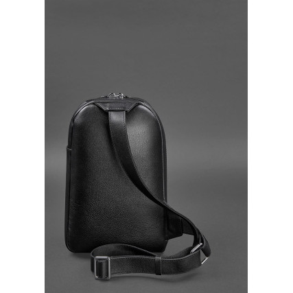 Кожаный рюкзак (сумка-слинг) на одно плечо черный BN-BAG-42-g – Фото 3
