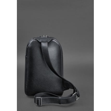 Кожаный рюкзак (сумка-слинг) на одно плечо синий BN-BAG-42-navy-blue – Фото 3