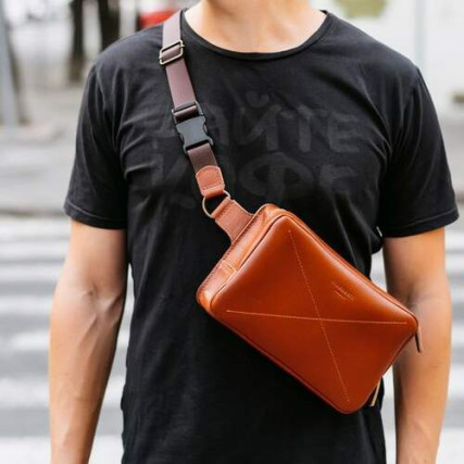 Кожаная сумка на пояс Blanknote DROPBAG MAXI BN-BAG-20-k – Фото 1