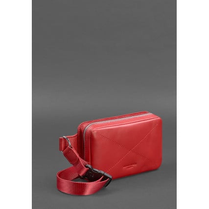 Кожаная поясная сумка Dropbag Mini Blanknote красная BN-BAG-6-red