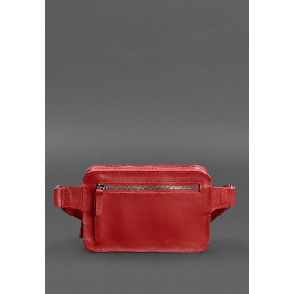 Кожаная поясная сумка Dropbag Mini Blanknote красная BN-BAG-6-red