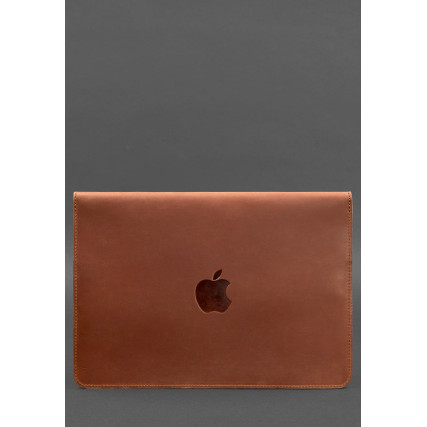 Кожаный чехол-конверт на магнитах для MacBook 15''-16'' коричневый – Фото 2