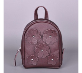 Кожаный рюкзак JIZUZ BABY SPORT FLOWERS бордовый