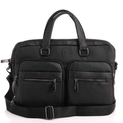 Мужской кожаный портфель Dor Flinger (Германия) черный DF5359-1black – Фото 3