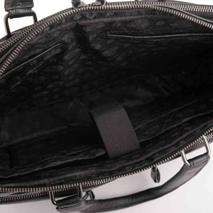 Мужской кожаный портфель Dor Flinger (Германия) черный DF5359-1black – Фото 5