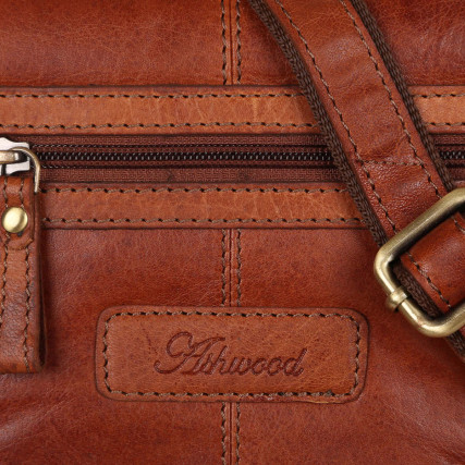 Мужская кожаная сумка через плечо Ashwood (Великобритания) светло-коричневая G31 HONEY – Фото 5