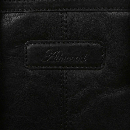 Мужская кожаная сумка через плечо Ashwood (Великобритания) черная G33 BLACK – Фото 4