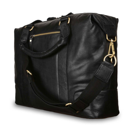 Мужской кожаный портфель Ashwood (Великобритания) черный G34 BLACK – Фото 2