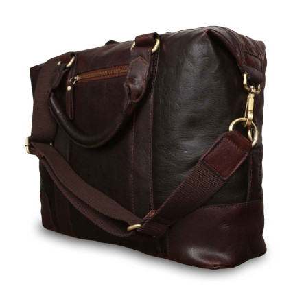Мужской кожаный портфель Ashwood (Великобритания) коричневый G34 BRANDY – Фото 2