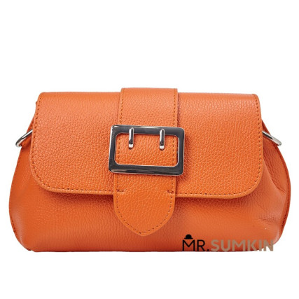 Кожаная женская сумка Virginia Conti (Италия) оранжевая VC02601orange – Фото 1