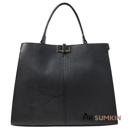 Кожаная женская сумка Virginia Conti (Италия) черная VC02803black – Фото 1