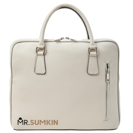 Кожаный женский бежевый портфель Virginia Conti (Италия) VC03178beige – Фото 1