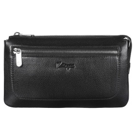Мужской кожаный клатч Karya черный