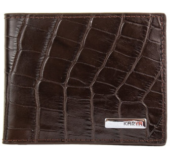 Кожаный мужской кошелек Karya коричневый кроко