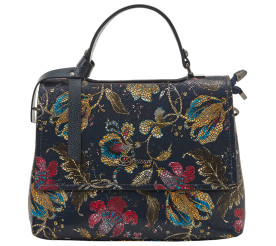 Женская кожаная сумочка Desisan синие цветы