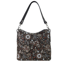 Кожаная женская сумка Desisan 2060-416 цветочный принт