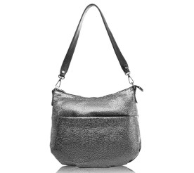 Кожаная женская сумка Desisan серебристая 3018-669