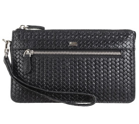 Мужской черный кожаный клатч DESISAN