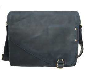 Мужская кожаная винтажная сумка Tony Bellucci синяя 5092-03