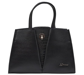 Кожаная женская деловая сумка Desisan 6043-011 черная
