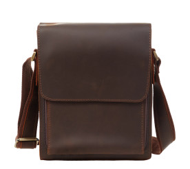 Мужская кожаная сумка через плечо 7055B Buffalo Bags коричневая