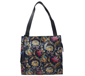 Кожаная женская сумка Desisan синие цветы