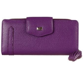 Большой фиолетовый женский кожаный кошелек Desisan
