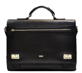 Мужская кожаная черная сумка портфель DESISAN 800-01