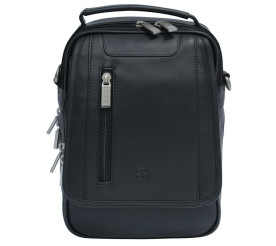 Мужская кожаная черная сумка TONY PEROTTI (Италия) Cortina 6050 nero