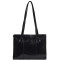 Кожаная гладкая женская черная сумка Feretti