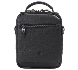 Мужская кожаная черная сумка через плечо Giorgio Ferretti (Италия) GF012Bblack