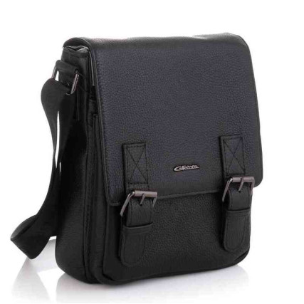 Мужская кожаная сумка через плечо Giorgio Ferretti (Италия) черная GF1820Hblack – Фото 1