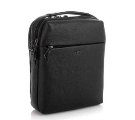 Мужская кожаная сумка через плечо Giorgio Ferretti (Италия) черная GF193Bblack