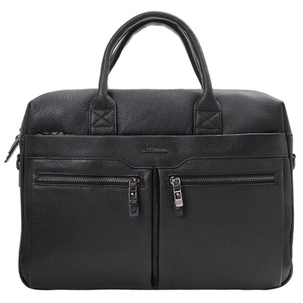 Мужской кожаный портфель Giorgio Ferretti (Италия) черный GF201850016Cblack – Фото 1