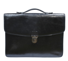 Мужской кожаный черный портфель TONY PEROTTI (Италия) Italico 8091L nero