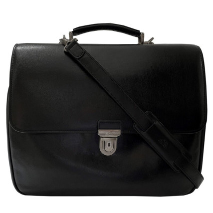 Мужской кожаный черный портфель TONY PEROTTI (Италия) Italico 8361-40 nero – Фото 1