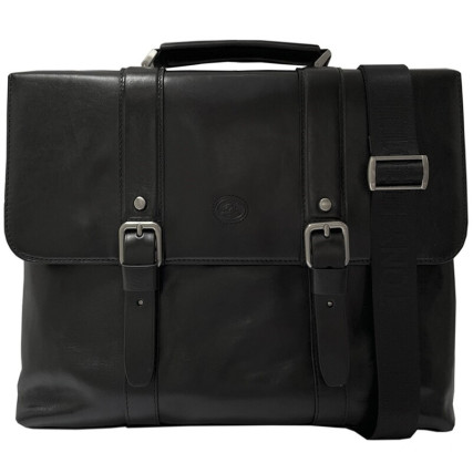 Мужской кожаный черный портфель сумка TONY PEROTTI (Италия) Italico 9225-38 nero – Фото 1