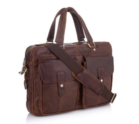 Кожаный мужской портфель Buffalo Bags M7010C коричневый