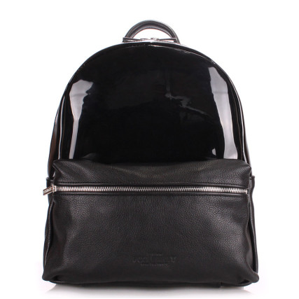 Кожаный рюкзак женский Poolparty черный mini-bckpck-transparent-black – Фото 1
