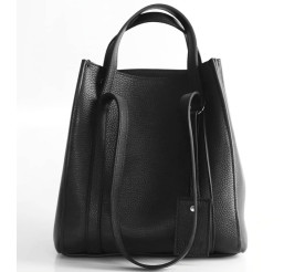 Женская кожаная сумка Jizuz MARK SHOPPER черная