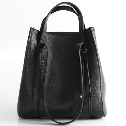 Женская кожаная сумка Jizuz MARK SHOPPER черная – Фото 1